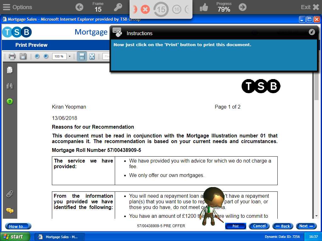 TSB Mortgage simulation