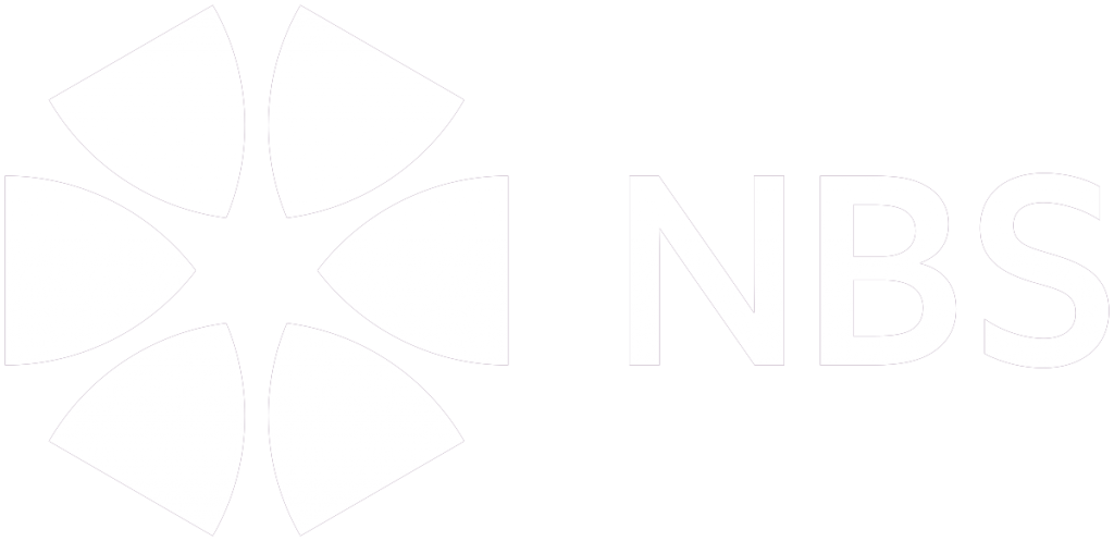 NBS logo in white